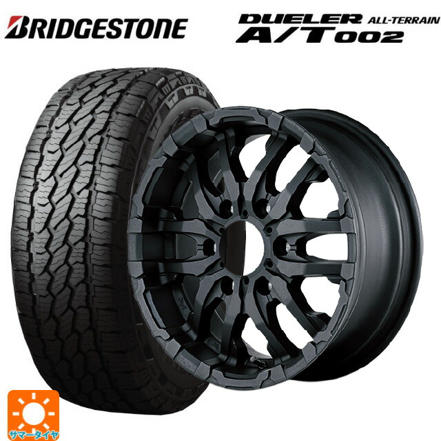 スズキ ジムニー(64系)用 175/80R16 91S ブリヂストン デューラー AT002 ブラックレター 正規品 エムアイディー ナイトロパワー M26 クロスファング ブラストブラック 新品サマータイヤホイール 5本セット