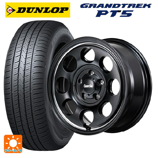 225/70R16 103H ダンロップ グラントレックPT5 エムアイディー ガルシア パーム8 セミグロスブラック/ウ゛ァーレイポリッシュ 16-7J 国産車用 サマータイヤホイール4本セット