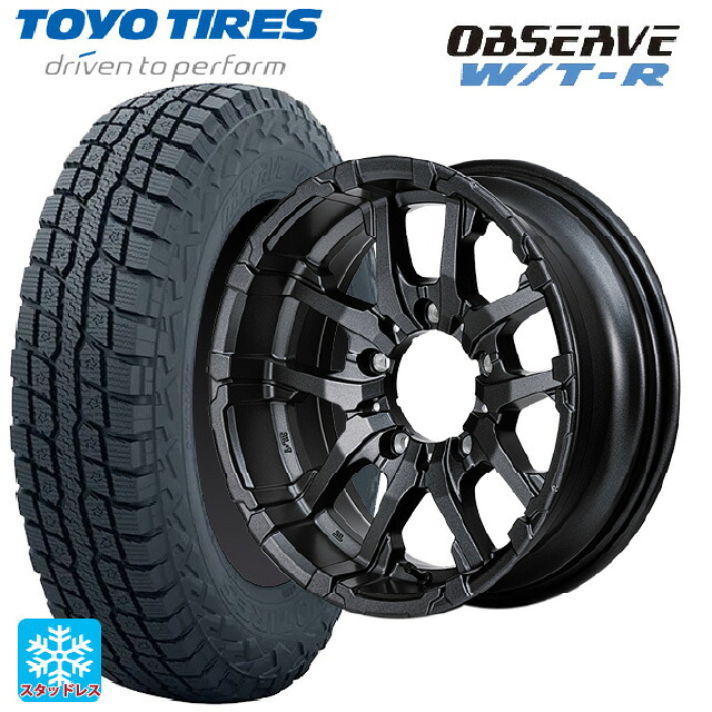 スズキ ジムニーシエラ(74系)用 225/70R16 102/99Q トーヨー オブザーブ W/T-R エムアイディー ナイトロパワー M26 クロスファング バレルブラック/ドリルド 新品スタッドレスタイヤホイール 5本セット
