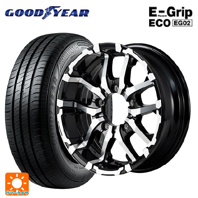 215/65R16 98H グッドイヤー エフィシェントグリップ エコ EG02 エムアイディー ナイトロパワー M26 クロスファング ブラックメタリック/ミラーカット 16-6J 国産車用 サマータイヤホイール4本セット