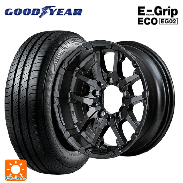 215/65R16 98H グッドイヤー エフィシェントグリップ エコ EG02 エムアイディー ナイトロパワー M26 クロスファング バレルブラック/ドリルド 16-6J 国産車用 サマータイヤホイール4本セット