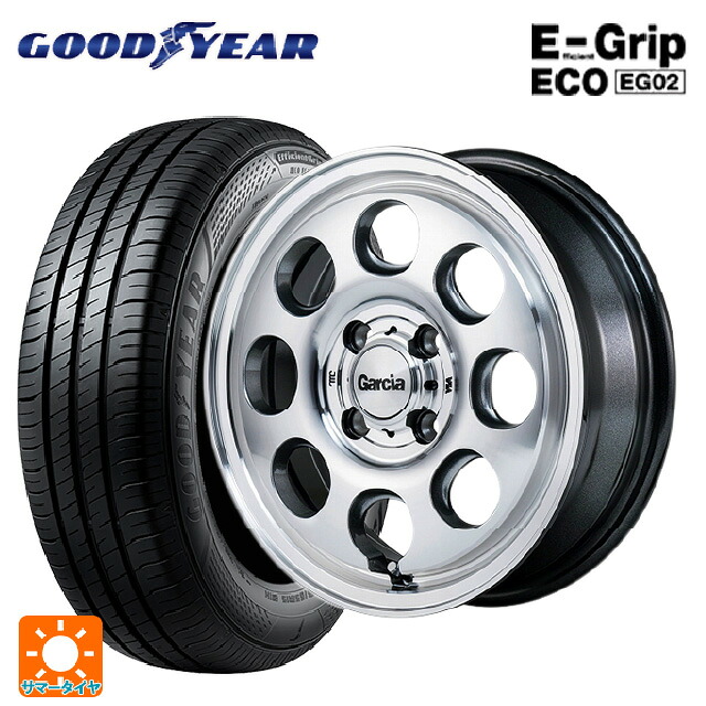 ミツビシ デリカミニ(4WD車)(B3系)用 165/60R15 77H グッドイヤー エフィシェントグリップ エコ EG02 エムアイディー ガルシア パーム8 メタリックグレー/ポリッシュ 新品サマータイヤホイール 4本セット