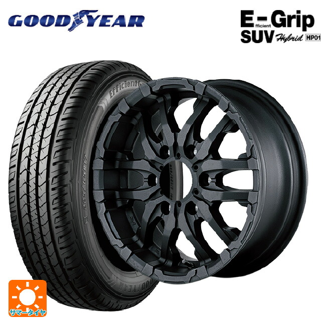スズキ ジムニー(64系)用 175/80R16 91S グッドイヤー エフィシェントグリップSUV HP01 エムアイディー ナイトロパワー M26 クロスファング ブラストブラック 新品サマータイヤホイール 4本セット
