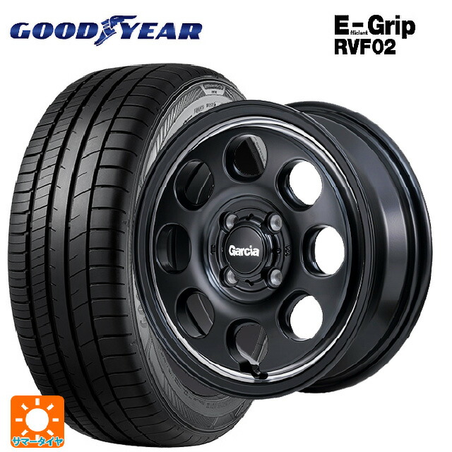 ミツビシ デリカミニ(FF車)(B3系)用 165/55R15 75V グッドイヤー エフィシェントグリップ RVF02 エムアイディー ガルシア パーム8 セミグロスブラック/ウ゛ァーレイポリッシュ 新品サマータイヤホイール 4本セット