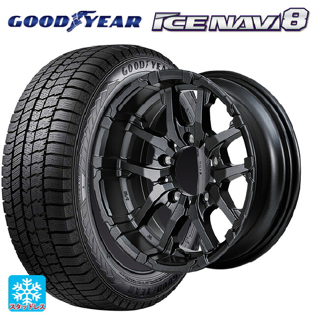 215/65R16 98Q グッドイヤー アイスナビ8 # エムアイディー ナイトロパワー M26 クロスファング バレルブラック/ドリルド 16-6J 国産車用 スタッドレスタイヤホイール4本セット