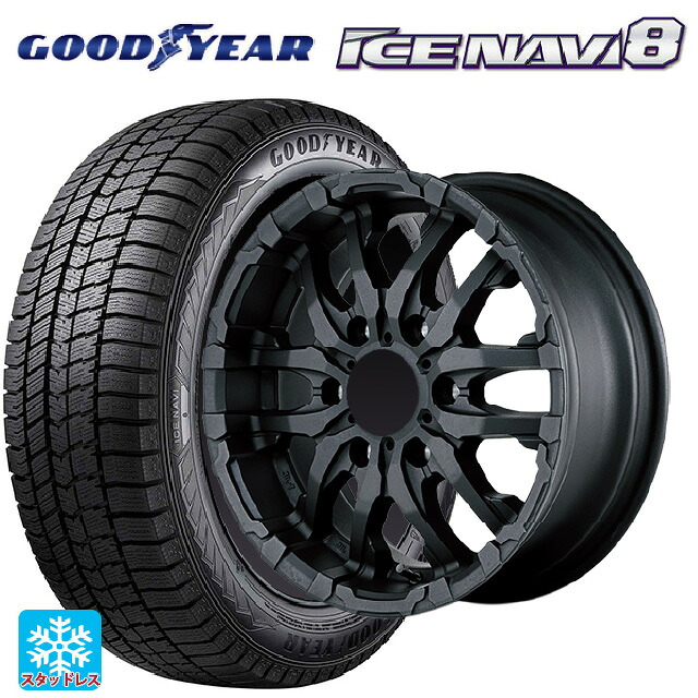 215/65R16 98Q グッドイヤー アイスナビ8 # エムアイディー ナイトロパワー M26 クロスファング ブラストブラック 16-5.5J 国産車用 スタッドレスタイヤホイール4本セット