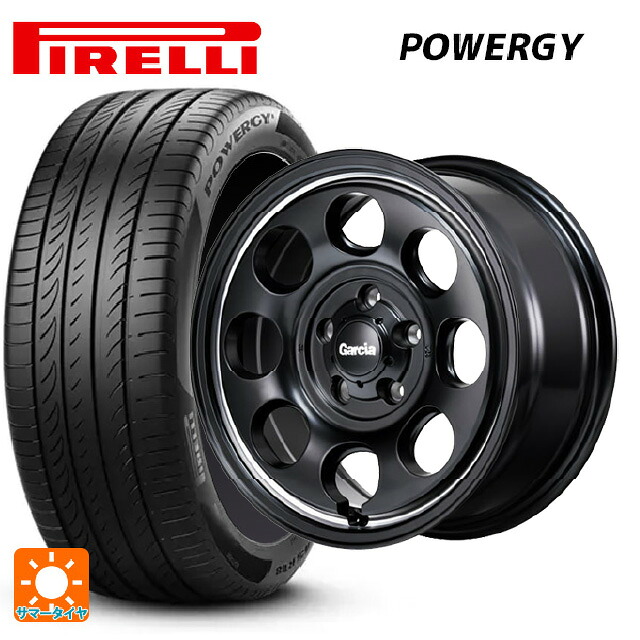 トヨタ プリウス(60系)用 195/65R16 92V ピレリ パワジー 正規品 エムアイディー ガルシア パーム8 セミグロスブラック/ウ゛ァーレイポリッシュ 新品サマータイヤホイール 4本セット