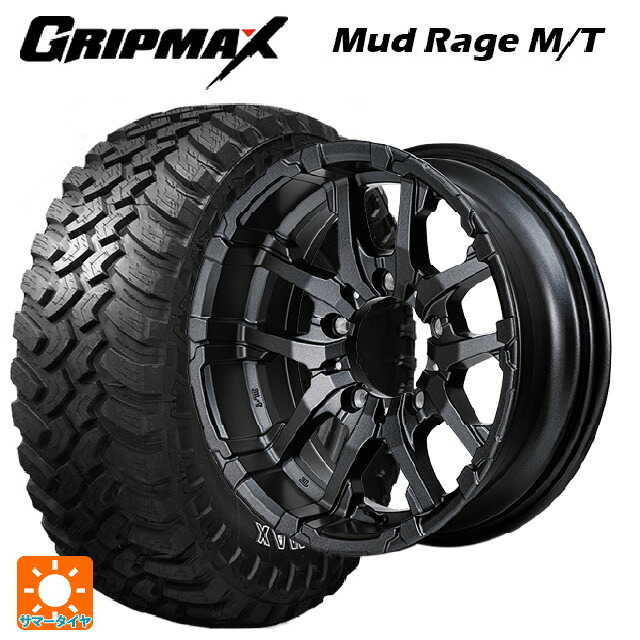スズキ ジムニーノマド(JC74W)用 2022年製 235/70R16 106Q グリップマックス マッドレイジ M/T ホワイトレター エムアイディー ナイトロパワー M26 クロスファング バレルブラック/ドリルド 新品サマータイヤホイール 4本セット