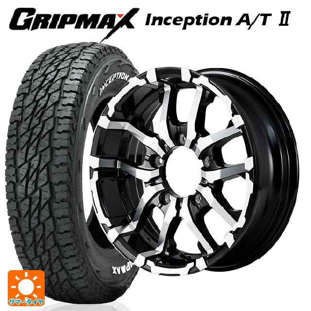 175/80R16 91S グリップマックス インセプション A/T2 ホワイトレター エムアイディー ナイトロパワー M26 クロスファング ブラックメタリック/ミラーカット 16-5.5J 国産車用 サマータイヤホイール4本セット