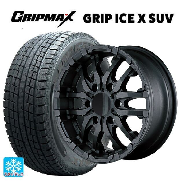 スズキ ジムニー(64系)用 215/70R16 100Q グリップマックス グリップアイスX SUV ブラックレター # エムアイディー ナイトロパワー M26 クロスファング ブラストブラック 新品スタッドレスタイヤホイール 4本セット|タイヤホイール専門店コニシタイヤ