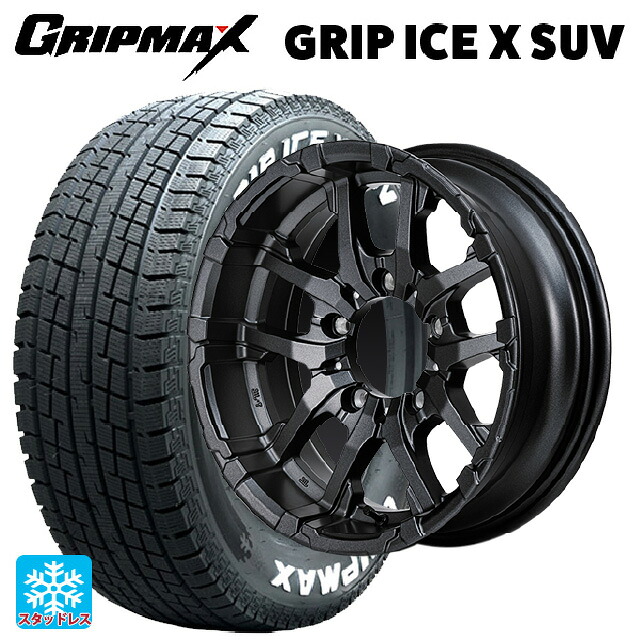 スズキ ジムニーシエラ(74系)用 225/70R16 103Q グリップマックス グリップアイスX SUV ホワイトレター エムアイディー ナイトロパワー M26 クロスファング バレルブラック/ドリルド 新品スタッドレスタイヤホイール 5本セット