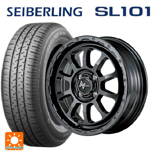 ダイハツ タフト(LA900/LA910)用 165/70R14 81S セイバーリング セイバーリング SL101(ブリヂストン工場生産） エムアイディー ナイトロパワー M10 PERSHING バレルブラックエディション バレルブラック 新品サマータイヤホイール 4本セット