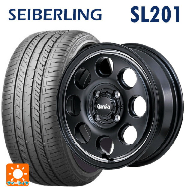 165/50R15 73V セイバーリング セイバーリング SL201(ブリヂストン工場生産） エムアイディー ガルシア パーム8 セミグロスブラック/ウ゛ァーレイポリッシュ 15-4.5J 国産車用 サマータイヤホイール4本セット