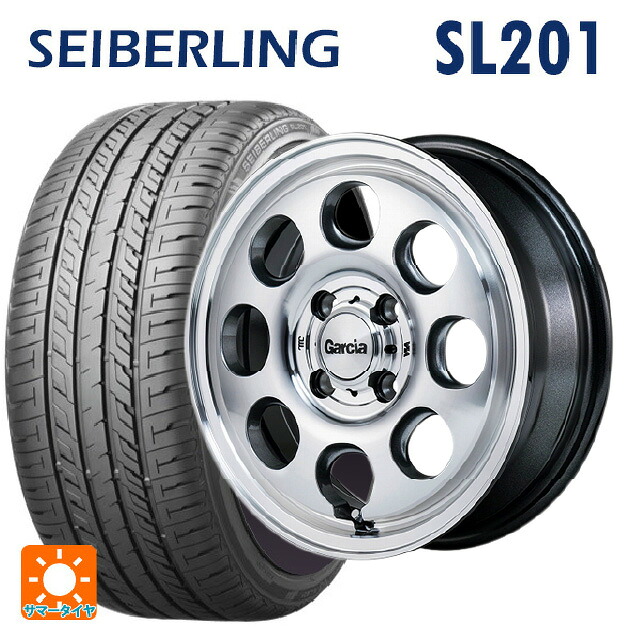 165/50R15 73V セイバーリング セイバーリング SL201(ブリヂストン工場生産） エムアイディー ガルシア パーム8 メタリックグレー/ポリッシュ 15-4.5J 国産車用 サマータイヤホイール4本セット