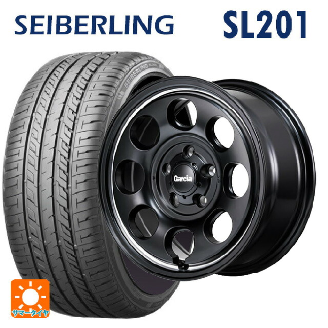 195/55R16 87V セイバーリング セイバーリング SL201(ブリヂストン工場生産） エムアイディー ガルシア パーム8 セミグロスブラック/ウ゛ァーレイポリッシュ 16-7J 国産車用 サマータイヤホイール4本セット｜タイヤホイール専門店コニシタイヤ