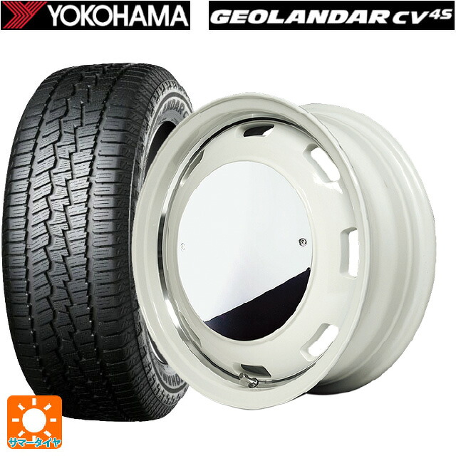 スズキ ジムニー(64系)用 175/80R16 91S ヨコハマ ジオランダー CV G058 正規品 # エムアイディー ガルシア シスコムーン WH 新品サマータイヤホイール 5本セット|タイヤホイール専門店コニシタイヤ