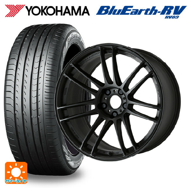225/40R19 93W XL ヨコハマ ブルーアース RV03 # ワーク エモーション ZR7 MBL 19-8J 国産車用 サマータイヤホイール4本セット