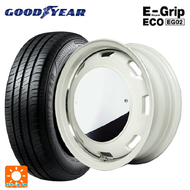 スズキ ハスラー(MR52/92S)用 165/60R15 77H グッドイヤー エフィシェントグリップ エコ EG02 エムアイディー ガルシア シスコムーン WH 新品サマータイヤホイール 4本セット