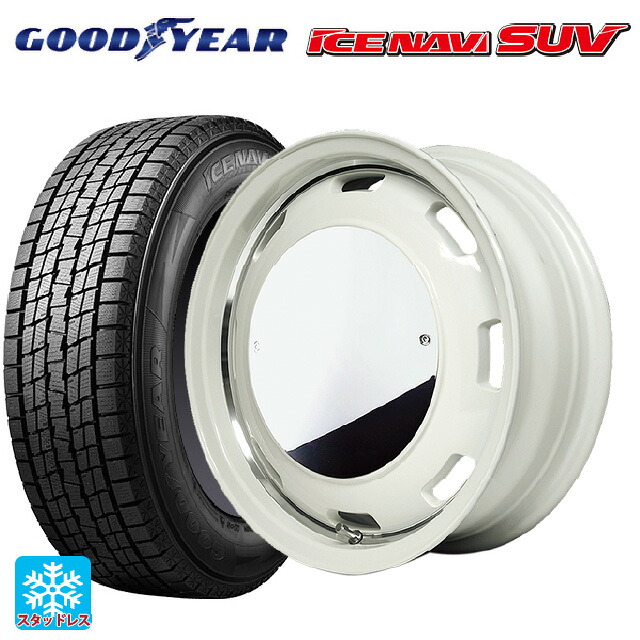スズキ ジムニー(64系)用 215/70R16 100Q グッドイヤー アイスナビ SUV # エムアイディー ガルシア シスコムーン WH 新品スタッドレスタイヤホイール 5本セット|タイヤホイール専門店コニシタイヤ