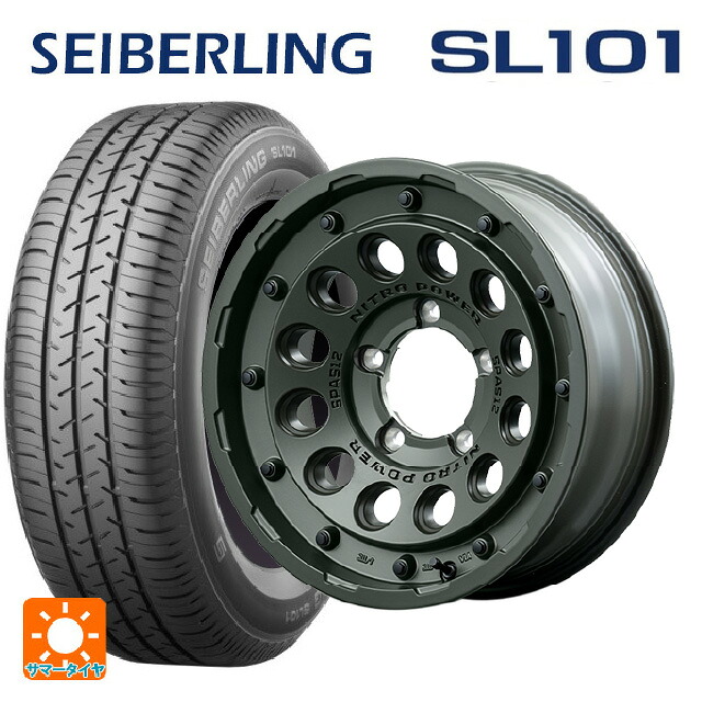 215/65R16 98S セイバーリング セイバーリング SL101(ブリヂストン工場生産) エムアイディー ナイトロパワー H12 ショットガン タクティカルエディション セミグロスODグリーン 16-6J 国産車用 サマータイヤホイール4本セット|タイヤホイール専門店コニシタイヤ