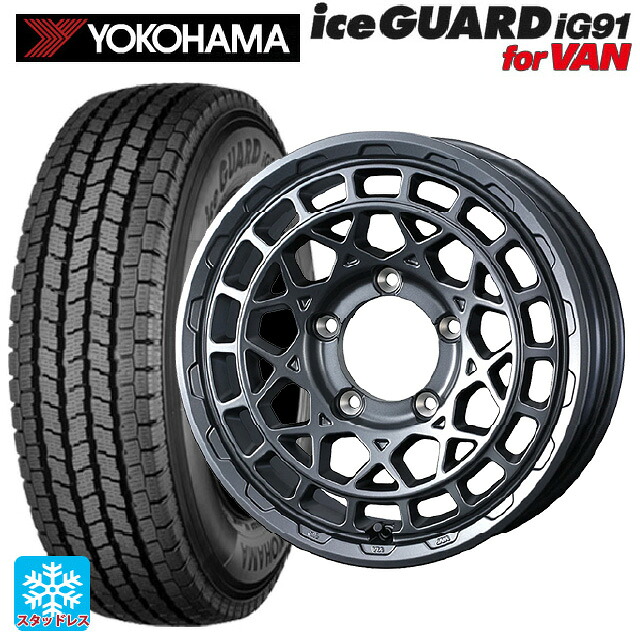 スズキ ジムニーノマド(JC74W)用 225/75R16 118/116L ヨコハマ アイスガード IG91 for VAN ウェッズ マッドヴァンス X タイプM マットガンメタ 新品スタッドレスタイヤホイール 5本セット