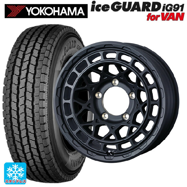 スズキ ジムニー(64系)用 185/85R16 111/109L ヨコハマ アイスガード IG91 for VAN ウェッズ マッドヴァンス X タイプM フルマットブラック 新品スタッドレスタイヤホイール 5本セット｜タイヤホイール専門店コニシタイヤ