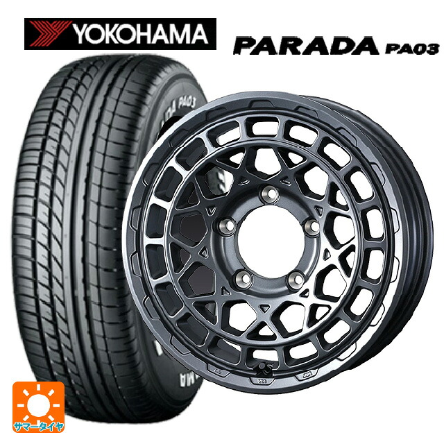 215/65R16 109/107S ヨコハマ パラダ PA03 ホワイトレター ウェッズ マッドヴァンス X タイプM マットガンメタ 16-6J 国産車用 サマータイヤホイール4本セット