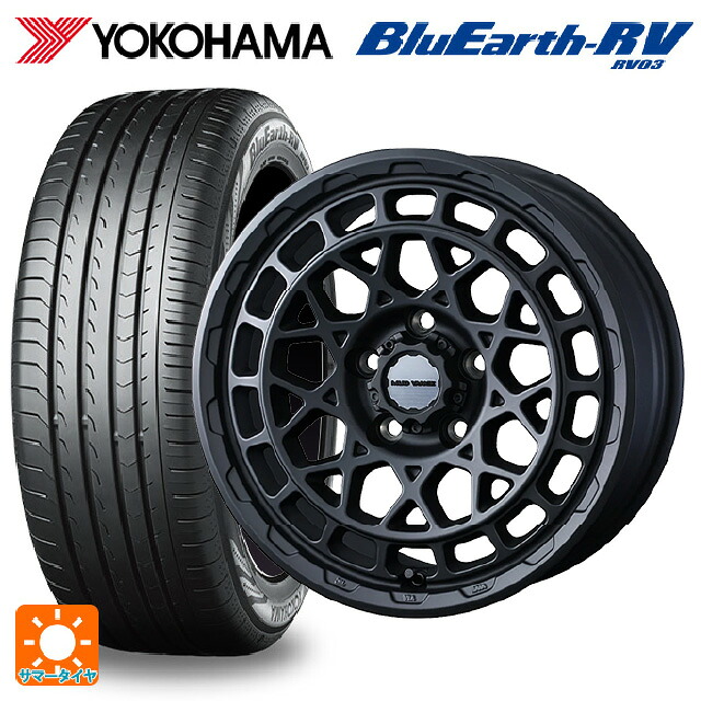 225/65R17 102H ヨコハマ ブルーアース RV03 ウェッズ マッドヴァンス X タイプM フルマットブラック 17-7J 国産車用 サマータイヤホイール4本セット|タイヤホイール専門店コニシタイヤ