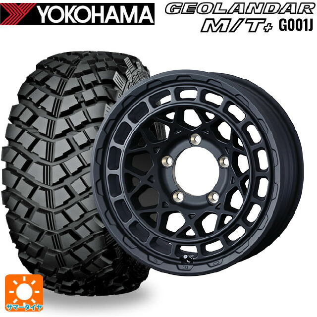 195R16 104/102Q ヨコハマ ジオランダー M/Tプラス G001J 正規品 ウェッズ マッドヴァンス X タイプM フルマットブラック 16-6J 国産車用 サマータイヤホイール4本セット