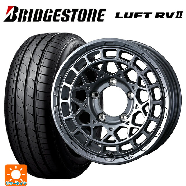 215/65R16 98H ブリヂストン ルフトRV2(日本製) 正規品 # ウェッズ マッドヴァンス X タイプM マットガンメタ 16-6J 国産車用 サマータイヤホイール4本セット