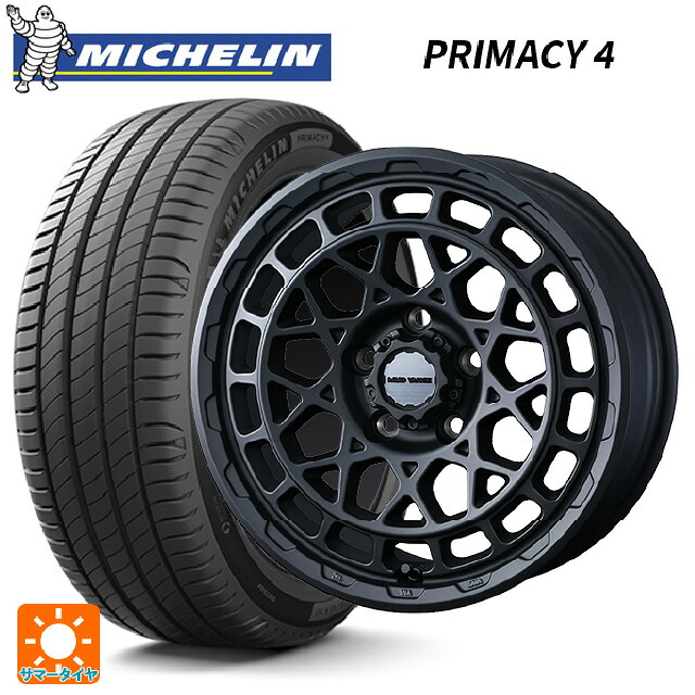 トヨタ RAV4(50系)用 225/65R17 102H ミシュラン 正規品 プライマシー4 ウェッズ マッドヴァンス X タイプM フルマットブラック 新品サマータイヤホイール 4本セット