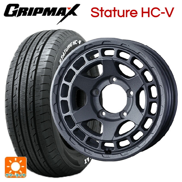 215/65R16 109/107S グリップマックス スタチャーHCV ホワイトレター ウェッズ マッドヴァンス X タイプS フリントグレイ 16-6J 国産車用 サマータイヤホイール4本セット