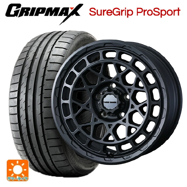 225/40R18 92Y XL グリップマックス シュアグリップ プロスポーツ ブラックレター ウェッズ マッドヴァンス X タイプM フルマットブラック 18-7.5J 国産車用 サマータイヤホイール4本セット