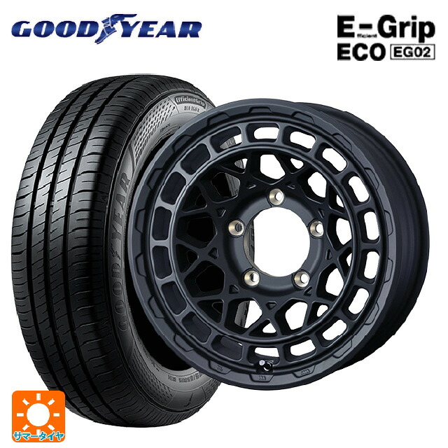 215/65R16 98H グッドイヤー エフィシェントグリップ エコ EG02 ウェッズ マッドヴァンス X タイプM フルマットブラック 16-5.5J 国産車用 サマータイヤホイール4本セット