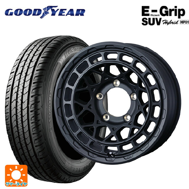 スズキ ジムニー(64系)用 175/80R16 91S グッドイヤー エフィシェントグリップSUV HP01 ウェッズ マッドヴァンス X タイプM フルマットブラック 新品サマータイヤホイール 5本セット|タイヤホイール専門店コニシタイヤ