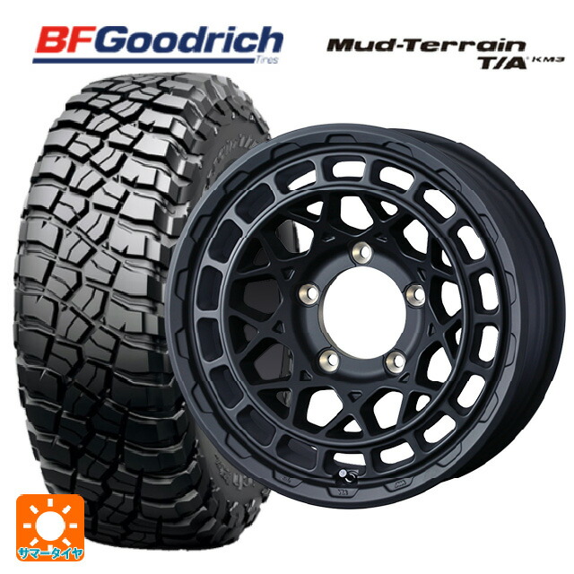 スズキ ジムニーシエラ(74系)用 225/75R16 115/112Q BFグッドリッチ マッドテレーン TA KM3 ブラックレター 正規品 ウェッズ マッドヴァンス X タイプM フルマットブラック 新品サマータイヤホイール 5本セット