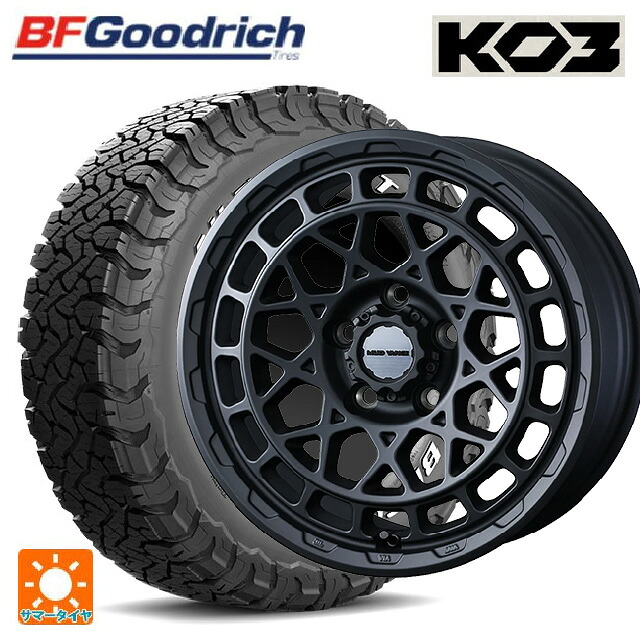 ジープ ラングラー(ＪＬ系)用 265/70R17 118/115S BFグッドリッチ オールテレーン TA KO3 ホワイトレター 正規品 ウェッズ マッドヴァンス X タイプM フルマットブラック 新品サマータイヤホイール 5本セット