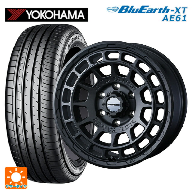 トヨタ プリウス(60系)用 195/65R16 92H ヨコハマ ブルーアースXT AE61 ウェッズ マッドヴァンス X タイプF フルマットブラック 新品サマータイヤホイール 4本セット