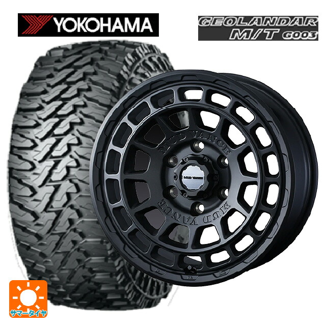 ミツビシ デリカD:5(3DA系)用 225/70R16 103S ヨコハマ ジオランダー M/T G003 正規品 ウェッズ マッドヴァンス X タイプF フルマットブラック 新品サマータイヤホイール 4本セット