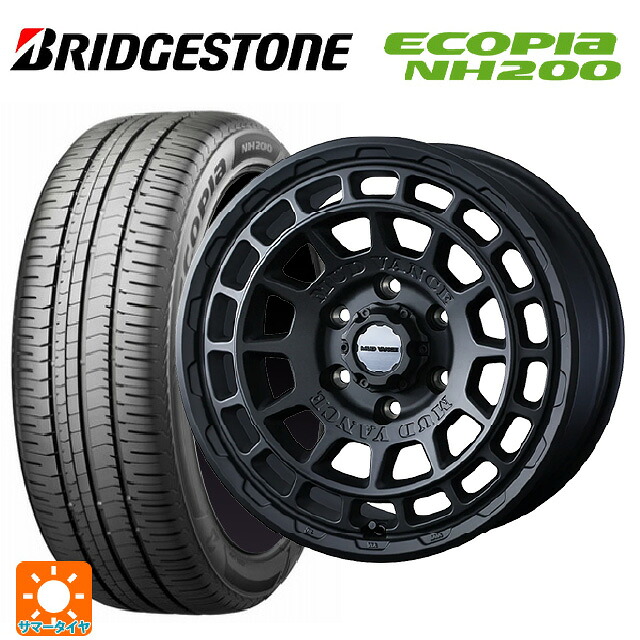 トヨタ ヴォクシー(90系)用 205/60R16 92H ブリヂストン エコピア NH200 正規品 ウェッズ マッドヴァンス X タイプF フルマットブラック 新品サマータイヤホイール 4本セット