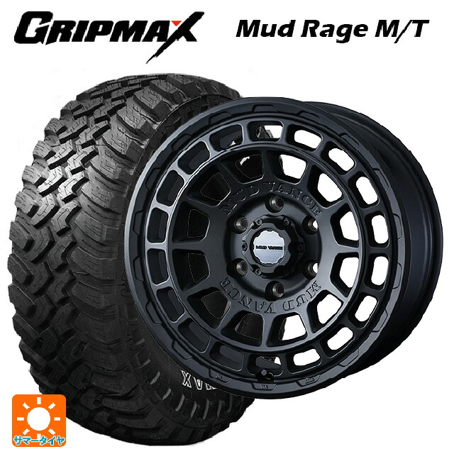 2022年製 235/70R16 106Q グリップマックス マッドレイジ M/T ホワイトレター ウェッズ マッドヴァンス X タイプF フルマットブラック 16-7J 国産車用 サマータイヤホイール4本セット
