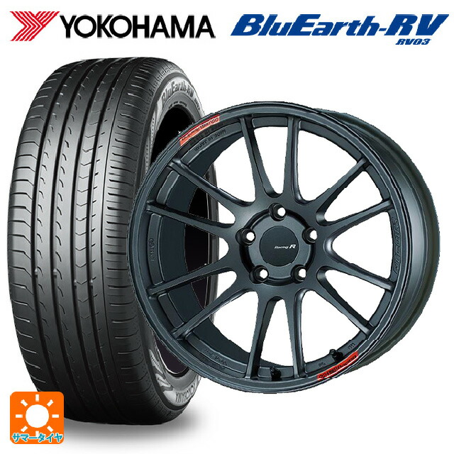 トヨタ ヴェルファイア(30系)用 235/50R18 101V XL ヨコハマ ブルーアース RV03 # エンケイ レーシングレボリューション GTC01RR マットダークガンメタリック 新品サマータイヤホイール 4本セット