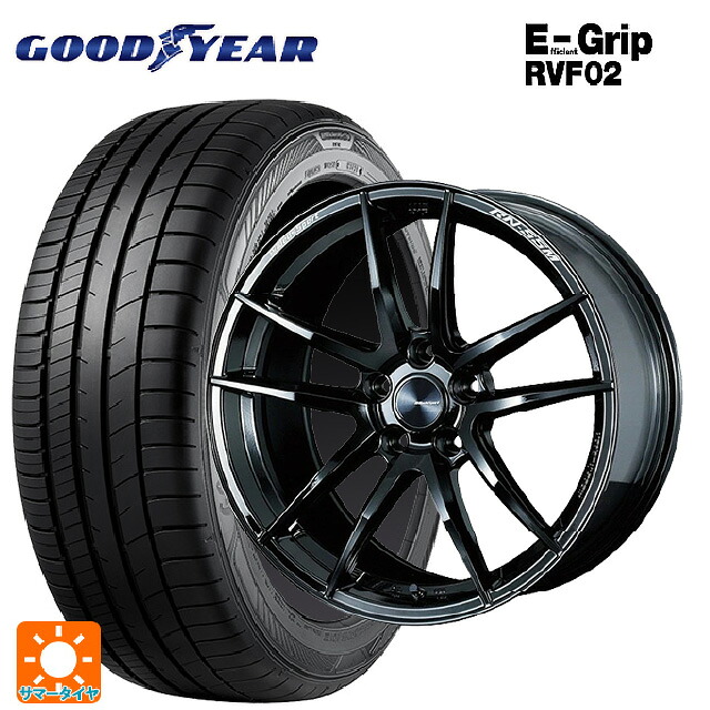 トヨタ ハリアー(80系)用 225/55R19 103W XL グッドイヤー エフィシェントグリップ RVF02 ウェッズ ウェッズスポーツ RN55M Gloss Black 新品サマータイヤホイール 4本セット