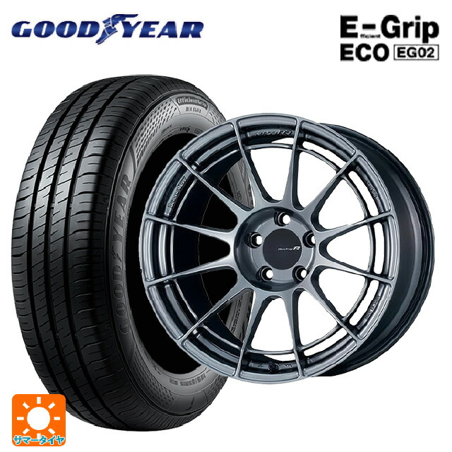 スバル レヴォーグ(VN系)用 215/50R17 91V グッドイヤー エフィシェントグリップ エコ EG02 エンケイ レーシングレボリューション NT03RR ハイパーシルバー 新品サマータイヤホイール 4本セット