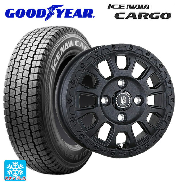 145/80R12 80/78N グッドイヤー アイスナビ カーゴ 阿部商会 ラ･ストラーダ アベンチュラ WB 12-4J 国産車用 スタッドレスタイヤホイール4本セット