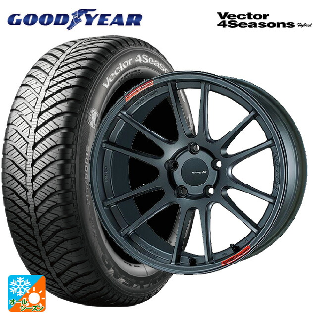 トヨタ GRヤリス(PA系)用 225/40R18 92H XL グッドイヤー ベクターフォーシーズンズ ハイブリッド エンケイ レーシングレボリューション GTC01RR マットダークガンメタリック 新品オールシーズンタイヤホイール 4本セット｜タイヤホイール専門店コニシタイヤ