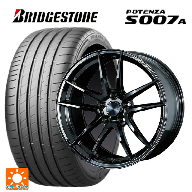 225/40R19 93Y XL ブリヂストン ポテンザ S007A 正規品 ウェッズ ウェッズスポーツ RN55M Gloss Black 19-8J 国産車用 サマータイヤホイール4本セット