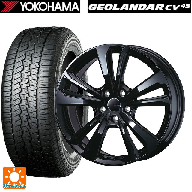 ジープ レネゲード(BU/BV系)用 215/60R17 96V ヨコハマ ジオランダー CV G058 正規品 ティーエーエス スマートライン 365 ブラック 新品サマータイヤホイール 4本セット