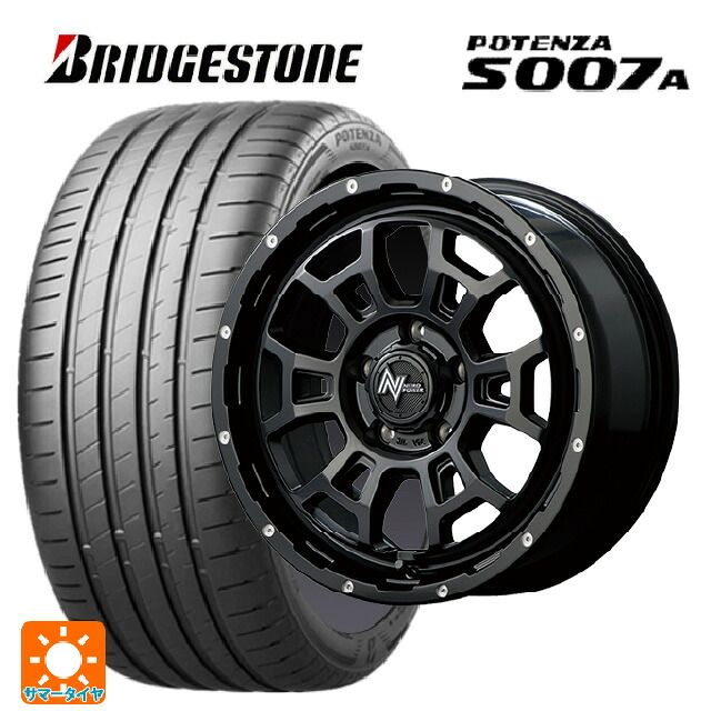 225/55R17 101Y XL ブリヂストン ポテンザ S007A 正規品 エムアイディー ナイトロパワー H6 スラッグ セミグロスブラック/マシニング 17-7J 国産車用 サマータイヤホイール4本セット