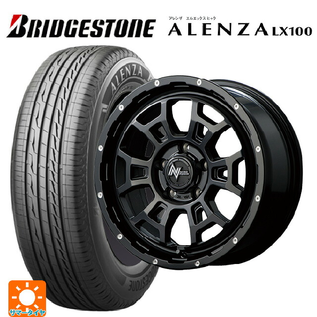 225/60R17 99H ブリヂストン アレンザLX100 正規品 # エムアイディー ナイトロパワー H6 スラッグ セミグロスブラック/マシニング 17-7J 国産車用 サマータイヤホイール4本セット